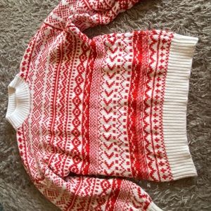 Red and white sweater